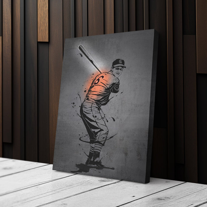 Stan Musial Neon Canvas Art | Modern Wall Decor for Cardinals Fans - CanvasNeon