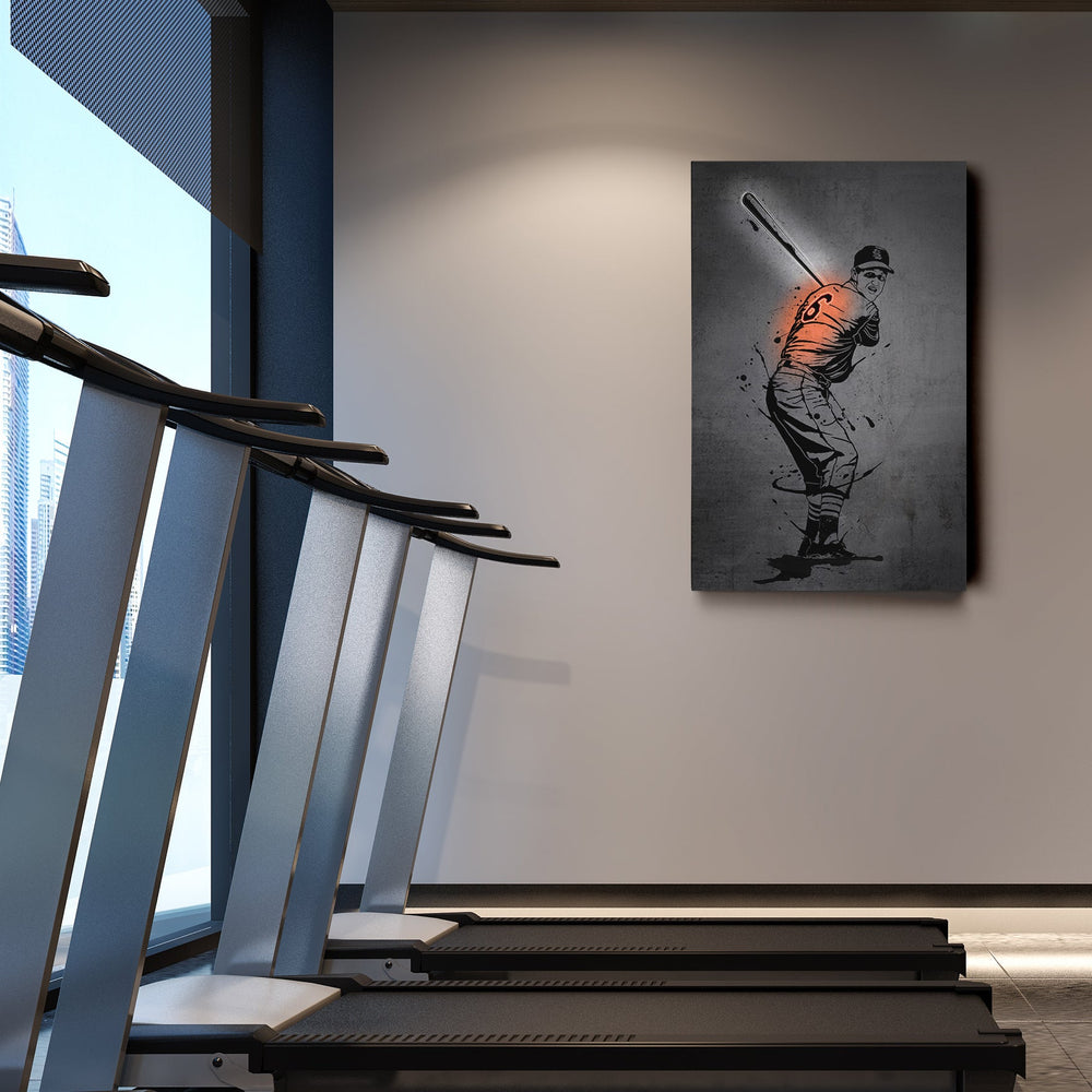 Stan Musial Neon Canvas Art | Modern Wall Decor for Cardinals Fans - CanvasNeon