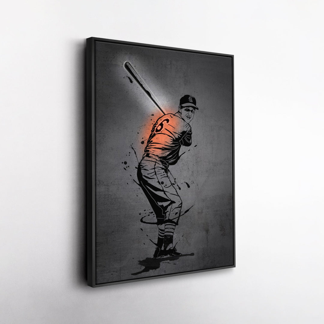 Stan Musial Neon Canvas Art | Modern Wall Decor for Cardinals Fans - CanvasNeon