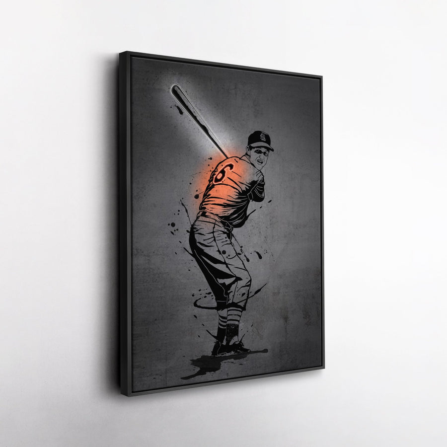 Stan Musial Neon Canvas Art | Modern Wall Decor for Cardinals Fans - CanvasNeon