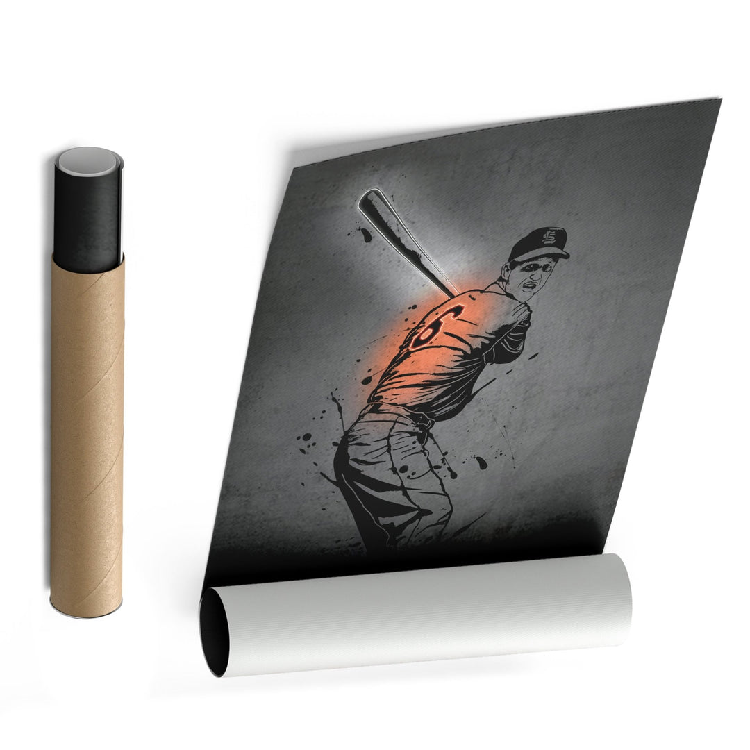 Stan Musial Neon Canvas Art | Modern Wall Decor for Cardinals Fans - CanvasNeon