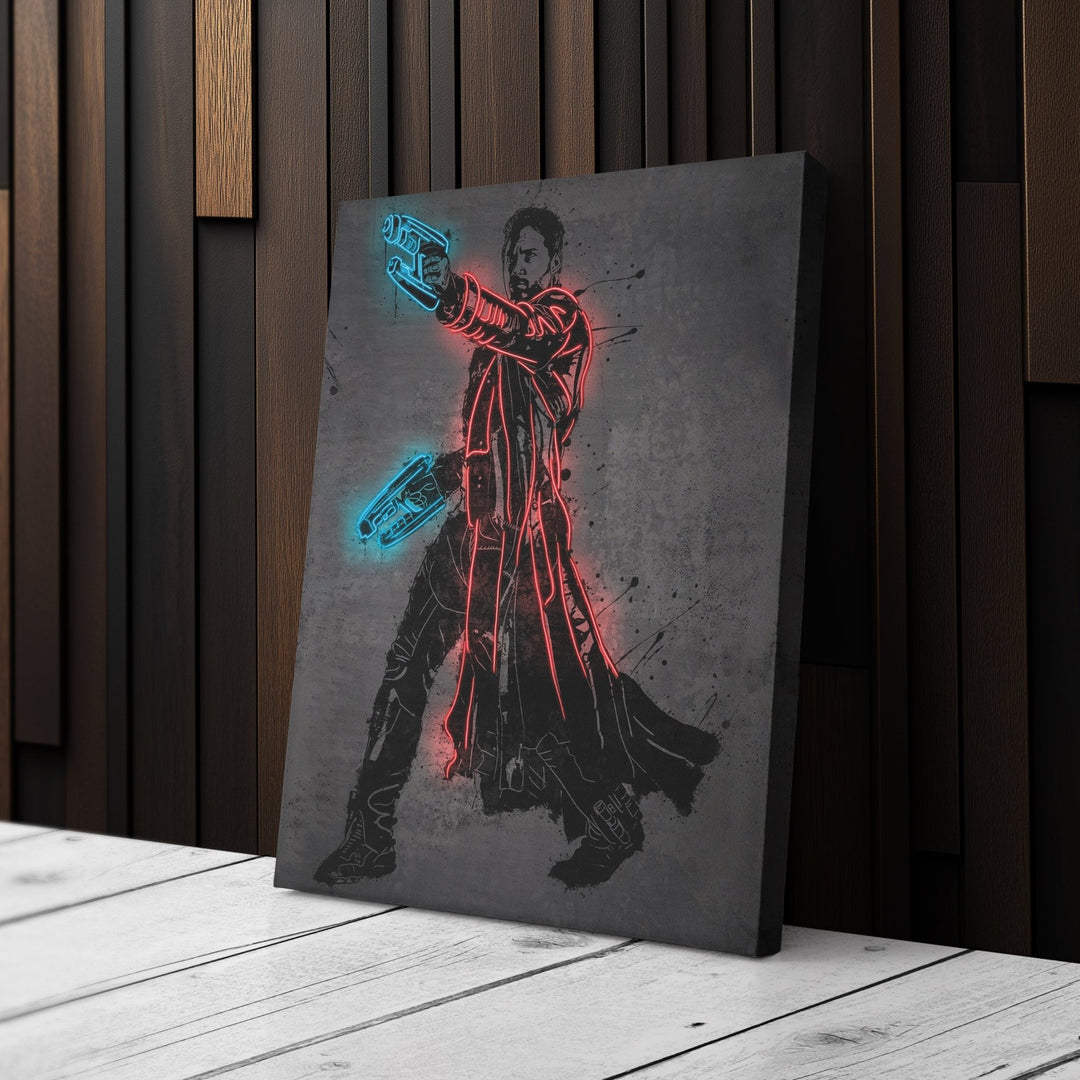 Star - Lord Canvas | Marvel Neon Wall Art - CanvasNeon