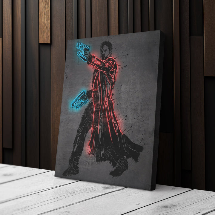 Star - Lord Canvas | Marvel Neon Wall Art - CanvasNeon