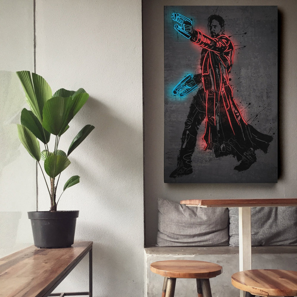 Star - Lord Canvas | Marvel Neon Wall Art - CanvasNeon
