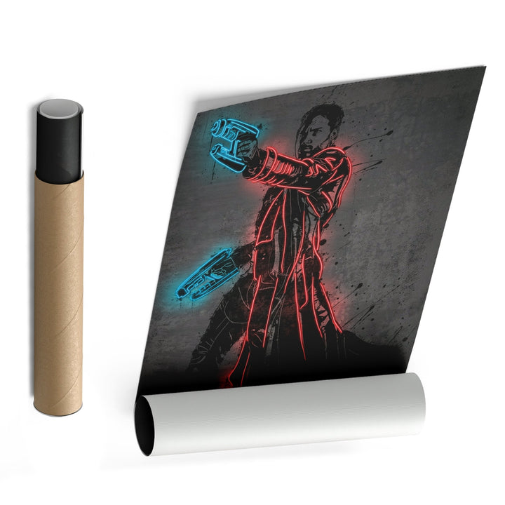 Star - Lord Canvas | Marvel Neon Wall Art - CanvasNeon