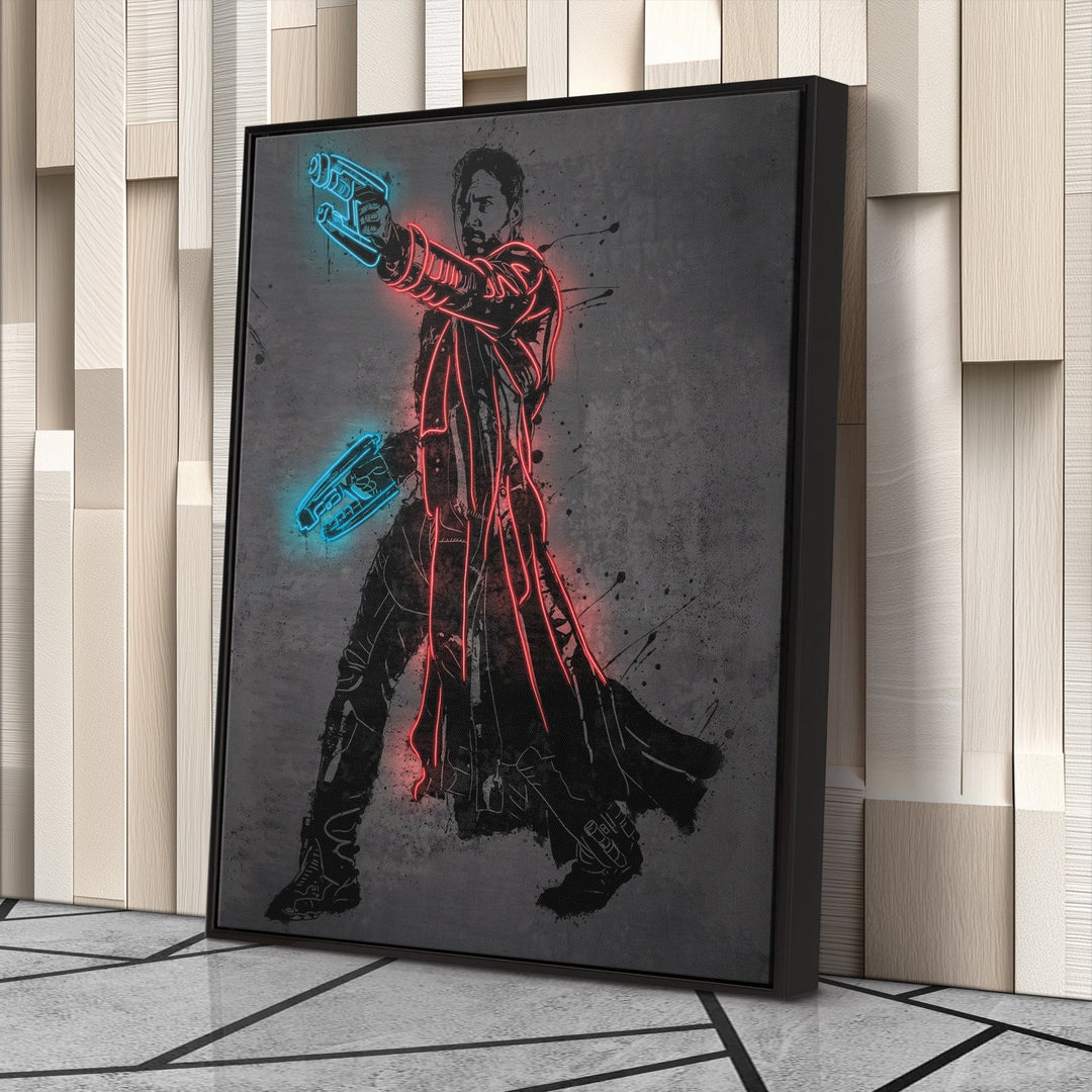 Star - Lord Canvas | Marvel Neon Wall Art - CanvasNeon