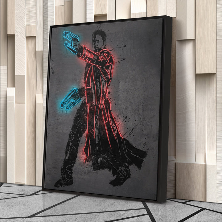 Star - Lord Canvas | Marvel Neon Wall Art - CanvasNeon