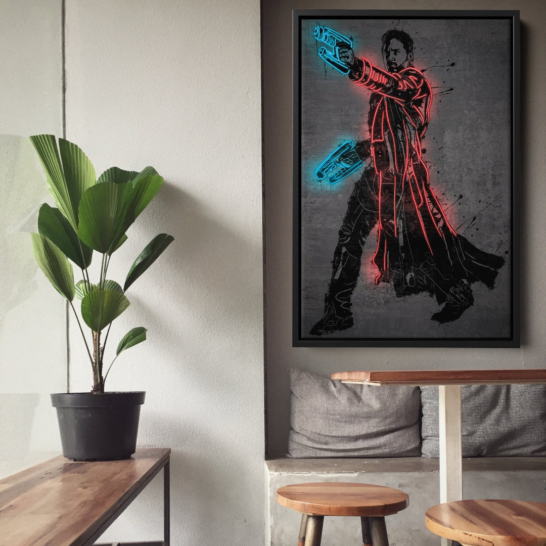 Star - Lord Canvas | Marvel Neon Wall Art - CanvasNeon
