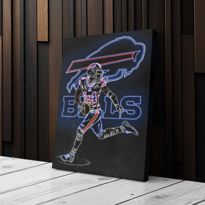 Stefon Diggs Neon Canvas Art | Bills Wall Decor - CanvasNeon