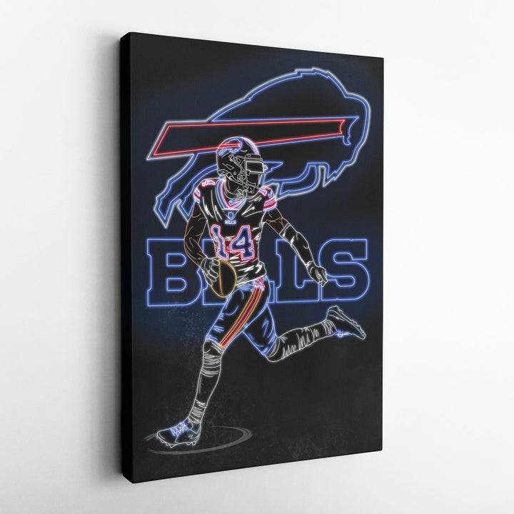 Stefon Diggs Neon Canvas Art | Bills Wall Decor - CanvasNeon