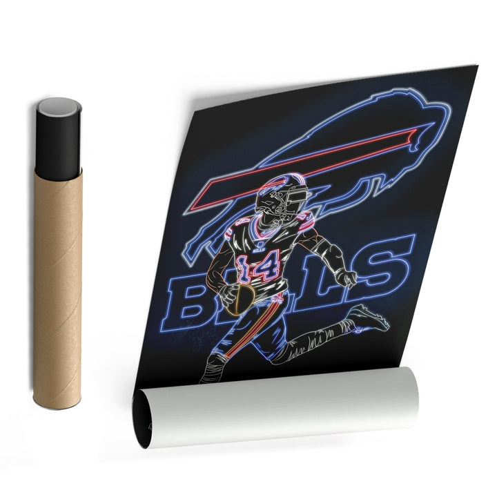 Stefon Diggs Neon Canvas Art | Bills Wall Decor - CanvasNeon