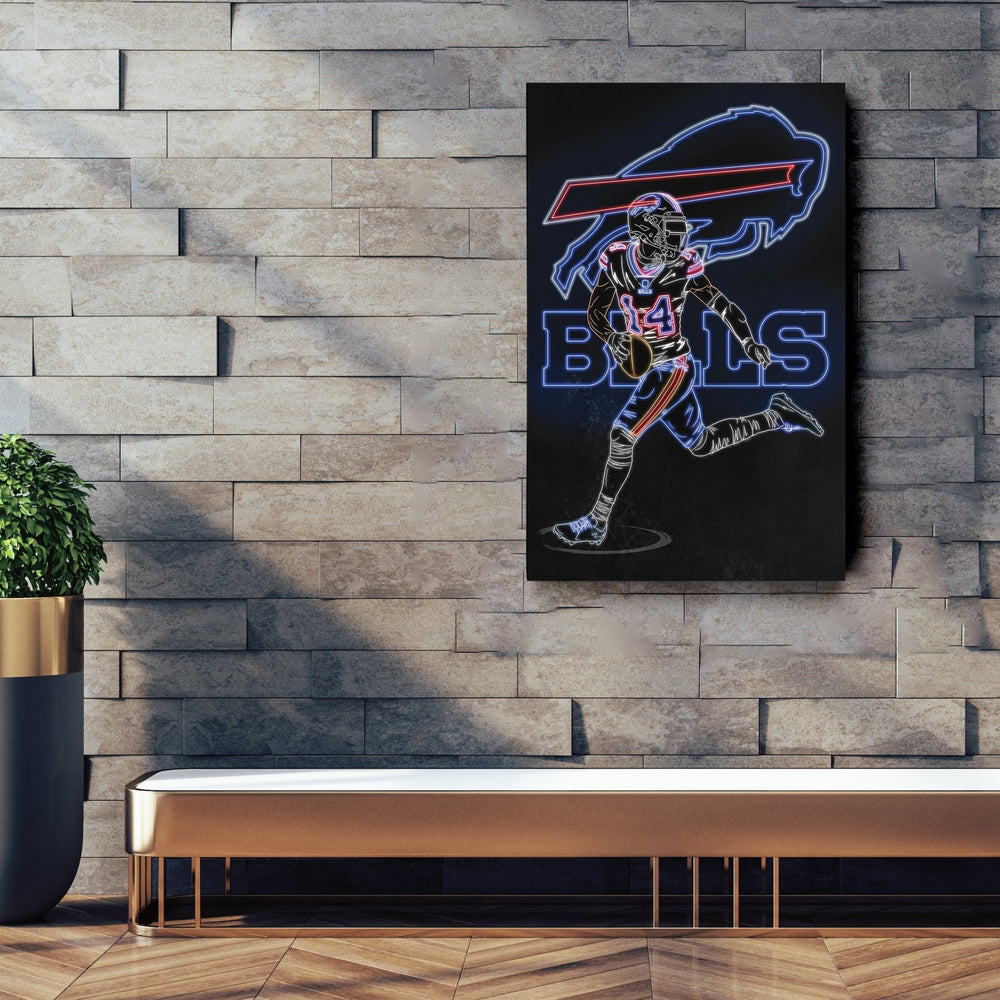 Stefon Diggs Neon Canvas Art | Bills Wall Decor - CanvasNeon
