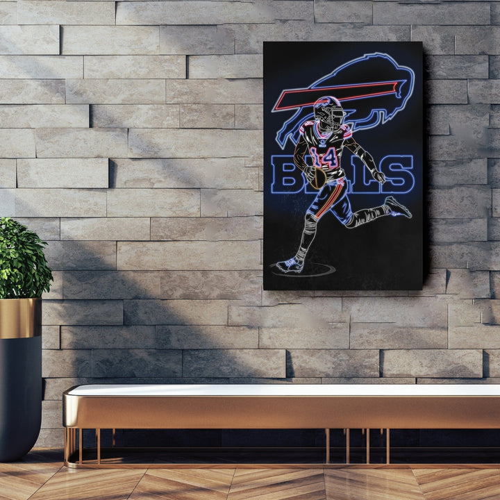 Stefon Diggs Neon Canvas Art | Bills Wall Decor - CanvasNeon