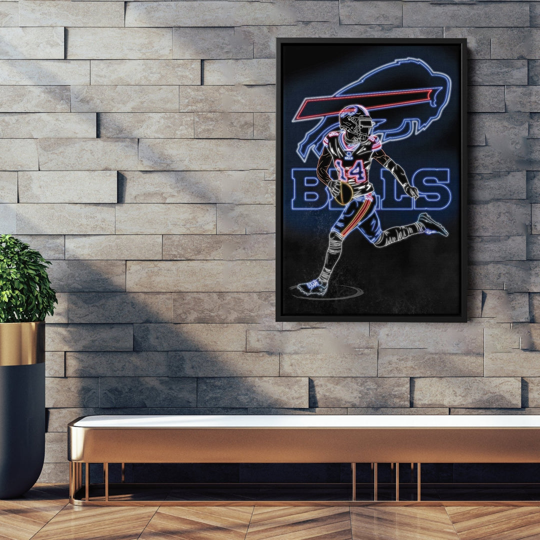 Stefon Diggs Neon Canvas Art | Bills Wall Decor - CanvasNeon