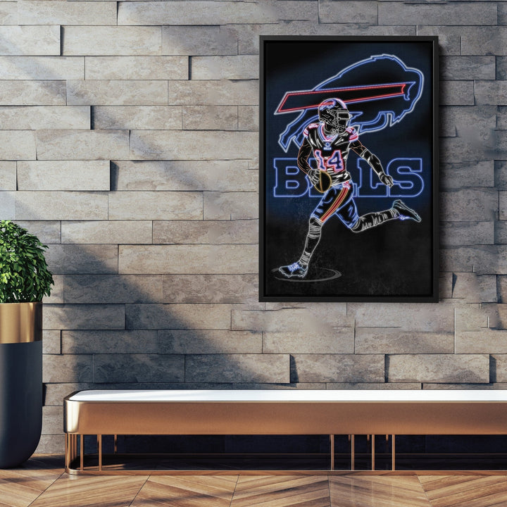 Stefon Diggs Neon Canvas Art | Bills Wall Decor - CanvasNeon