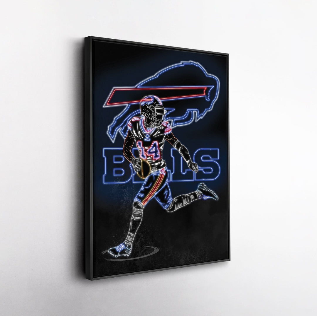 Stefon Diggs Neon Canvas Art | Bills Wall Decor - CanvasNeon