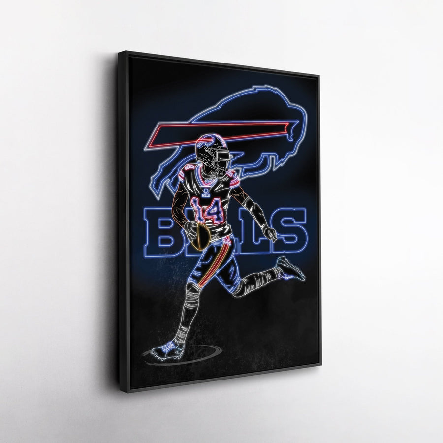 Stefon Diggs Neon Canvas Art | Bills Wall Decor - CanvasNeon