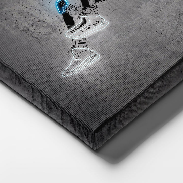 Stephen Curry Neon Canvas Art | Modern Wall Decor for Warriors Fans - CanvasNeon