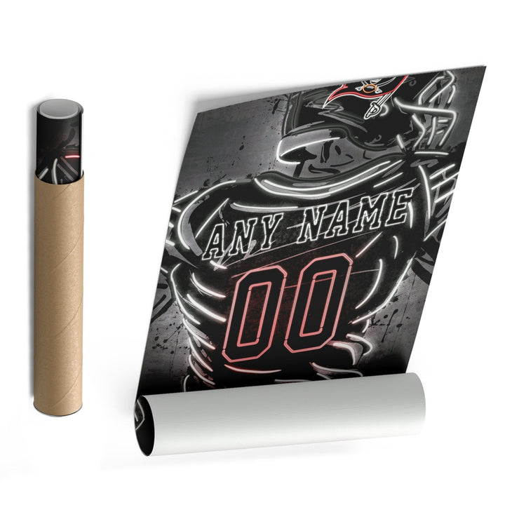 Tampa Bay Buccaneers Custom Jersey Canvas | Neon Wall Art - CanvasNeon