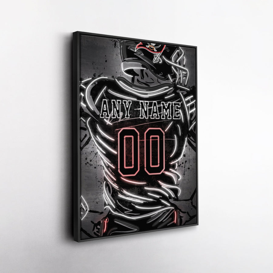 Tampa Bay Buccaneers Custom Jersey Canvas | Neon Wall Art - CanvasNeon