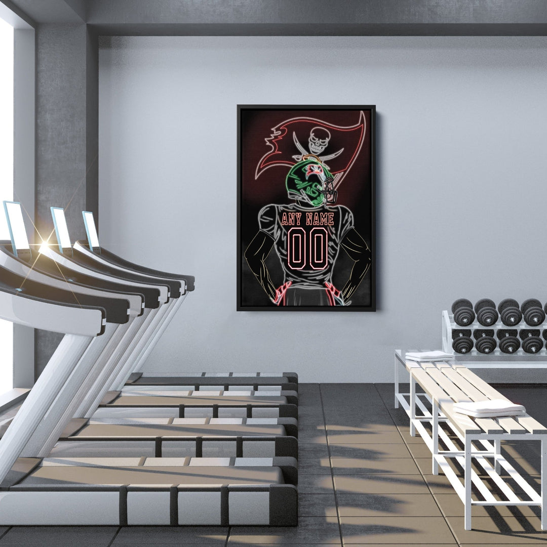Tampa Bay Buccaneers Personalized Jersey Canvas | Neon Wall Art - CanvasNeon