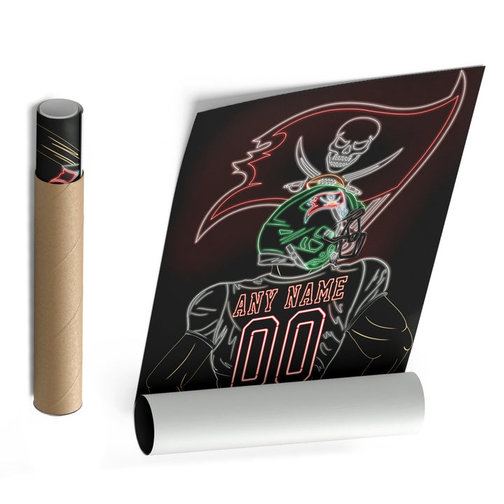 Tampa Bay Buccaneers Personalized Jersey Canvas | Neon Wall Art - CanvasNeon
