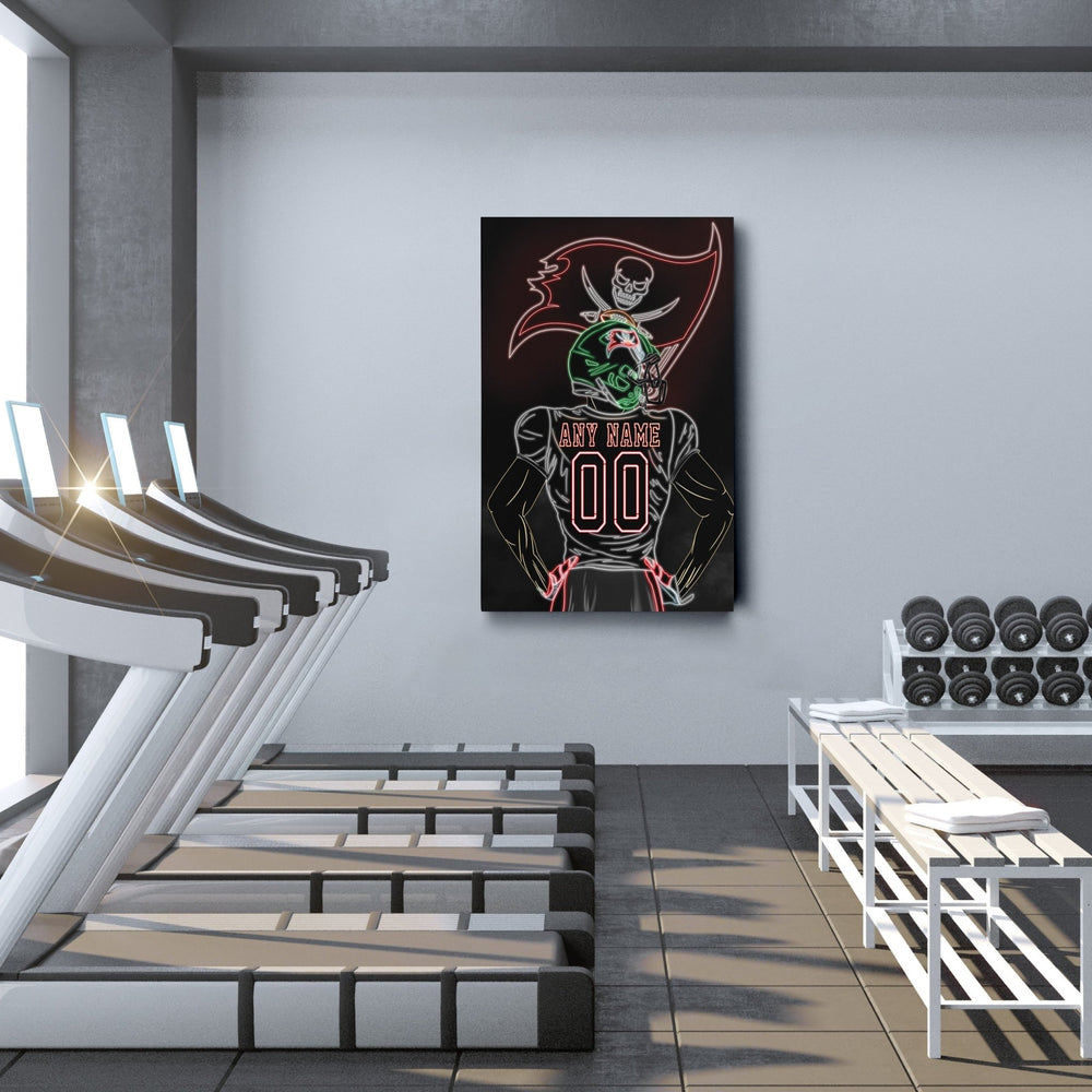 Tampa Bay Buccaneers Personalized Jersey Canvas | Neon Wall Art - CanvasNeon