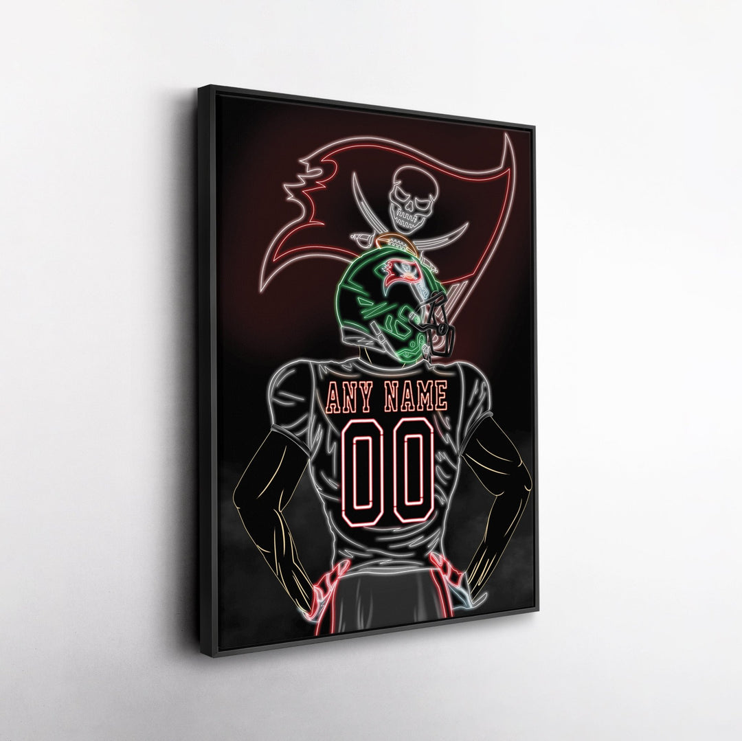 Tampa Bay Buccaneers Personalized Jersey Canvas | Neon Wall Art - CanvasNeon