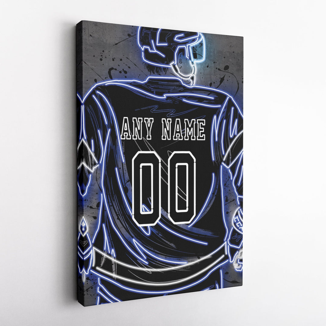Tampa Bay Lightning Custom Jersey Canvas | Neon Wall Art - CanvasNeon