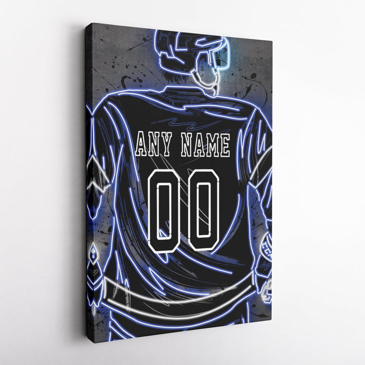 Tampa Bay Lightning Custom Jersey Canvas | Neon Wall Art - CanvasNeon