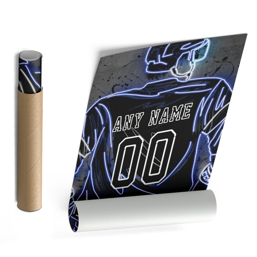 Tampa Bay Lightning Custom Jersey Canvas | Neon Wall Art - CanvasNeon