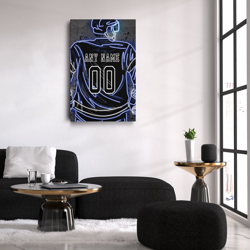 Tampa Bay Lightning Custom Jersey Canvas | Neon Wall Art - CanvasNeon