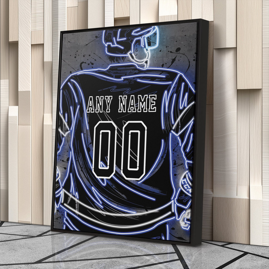 Tampa Bay Lightning Custom Jersey Canvas | Neon Wall Art - CanvasNeon