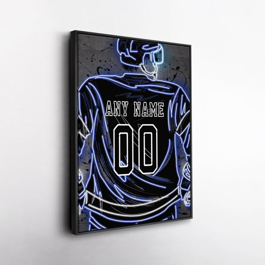 Tampa Bay Lightning Custom Jersey Canvas | Neon Wall Art - CanvasNeon