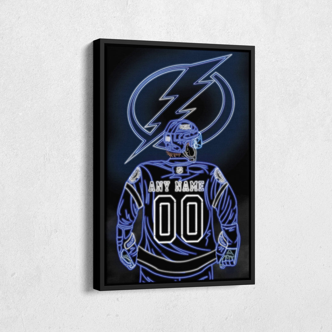 Tampa Bay Lightning Personalized Jersey Canvas | Neon Wall Art - CanvasNeon