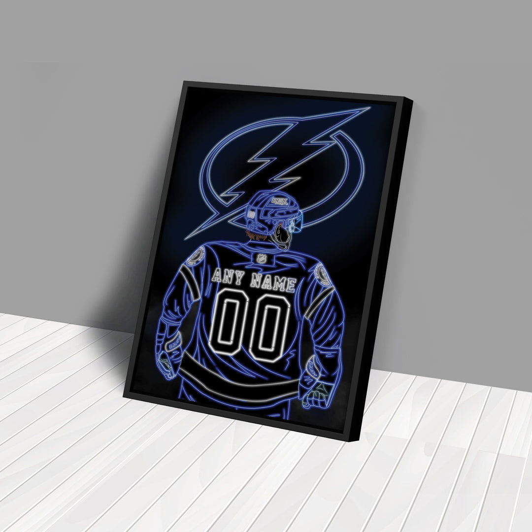 Tampa Bay Lightning Personalized Jersey Canvas | Neon Wall Art - CanvasNeon