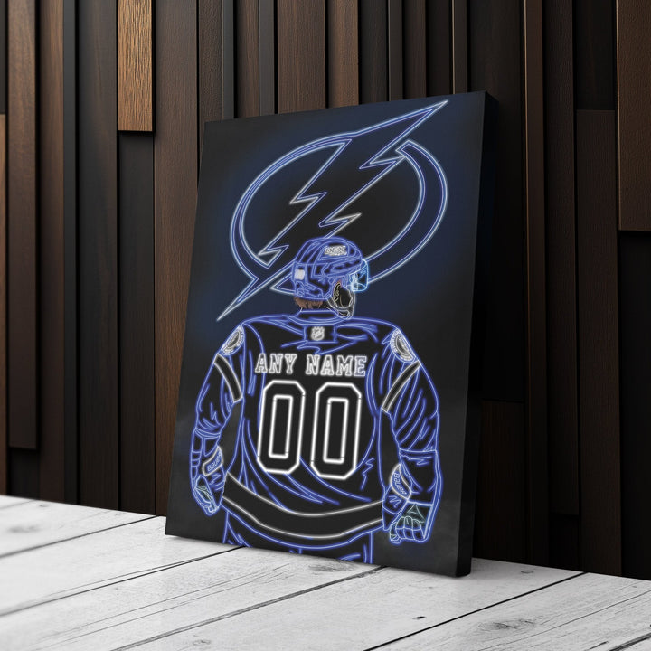 Tampa Bay Lightning Personalized Jersey Canvas | Neon Wall Art - CanvasNeon