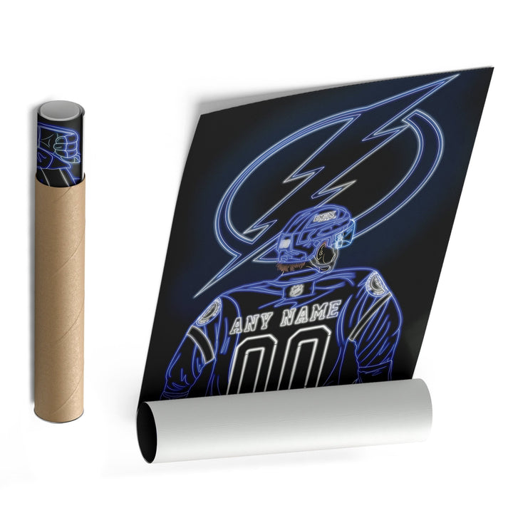 Tampa Bay Lightning Personalized Jersey Canvas | Neon Wall Art - CanvasNeon