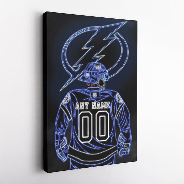 Tampa Bay Lightning Personalized Jersey Canvas | Neon Wall Art - CanvasNeon