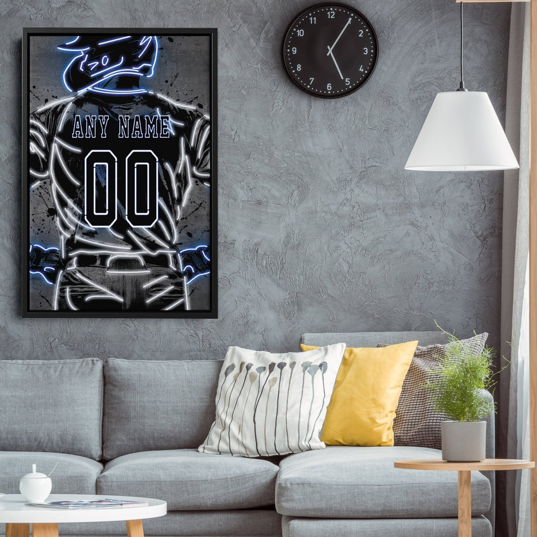 Tampa Bay Rays Custom Jersey Canvas | Neon Wall Art - CanvasNeon