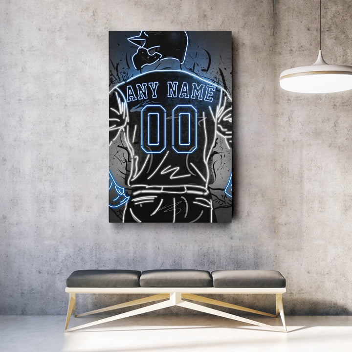 Tampa Bay Rays Custom Jersey Canvas | Neon Wall Art - CanvasNeon