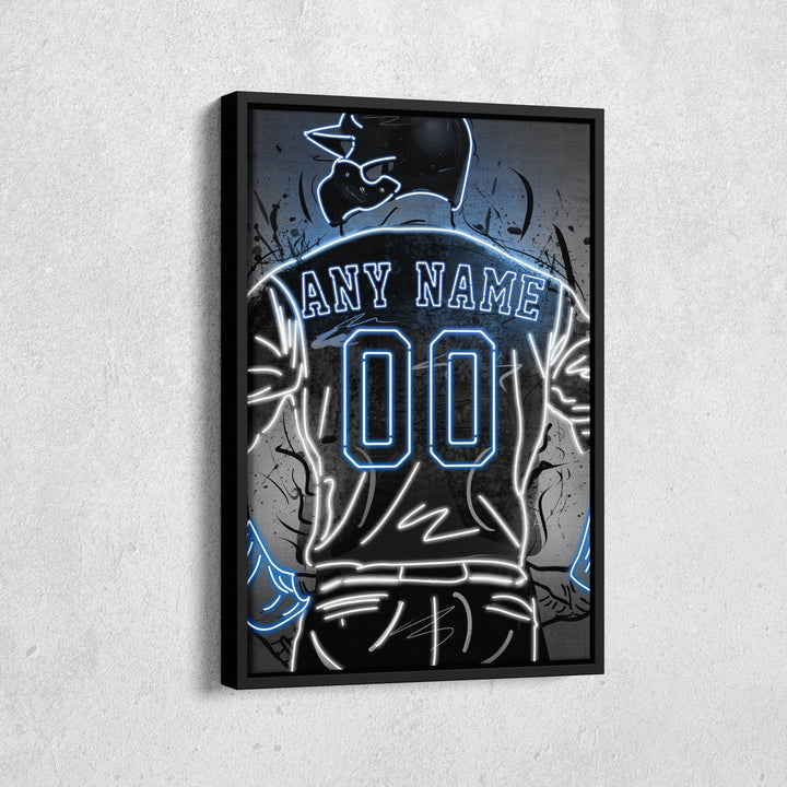 Tampa Bay Rays Custom Jersey Canvas | Neon Wall Art - CanvasNeon