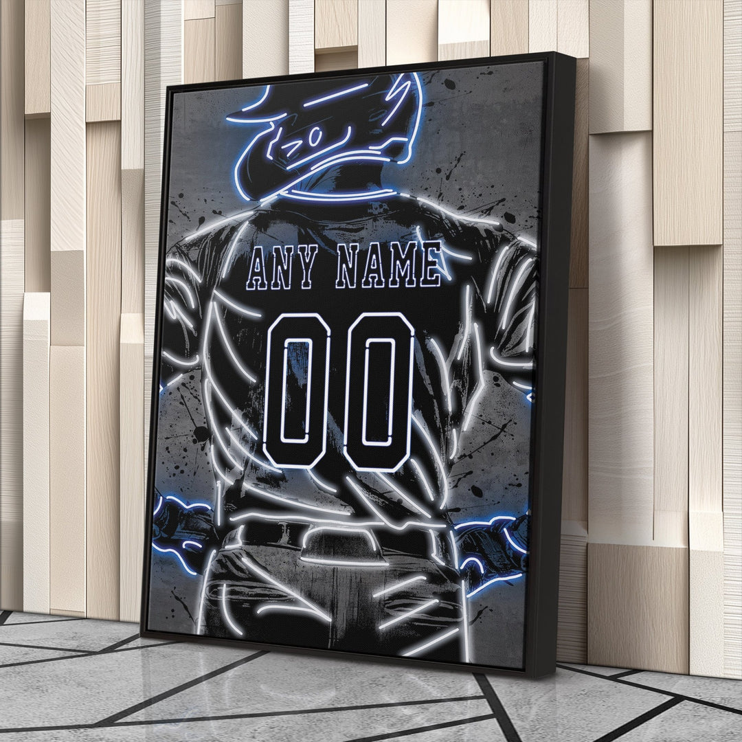 Tampa Bay Rays Custom Jersey Canvas | Neon Wall Art - CanvasNeon