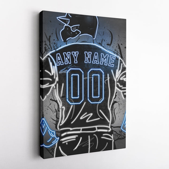 Tampa Bay Rays Custom Jersey Canvas | Neon Wall Art - CanvasNeon