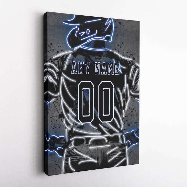 Tampa Bay Rays Custom Jersey Canvas | Neon Wall Art - CanvasNeon