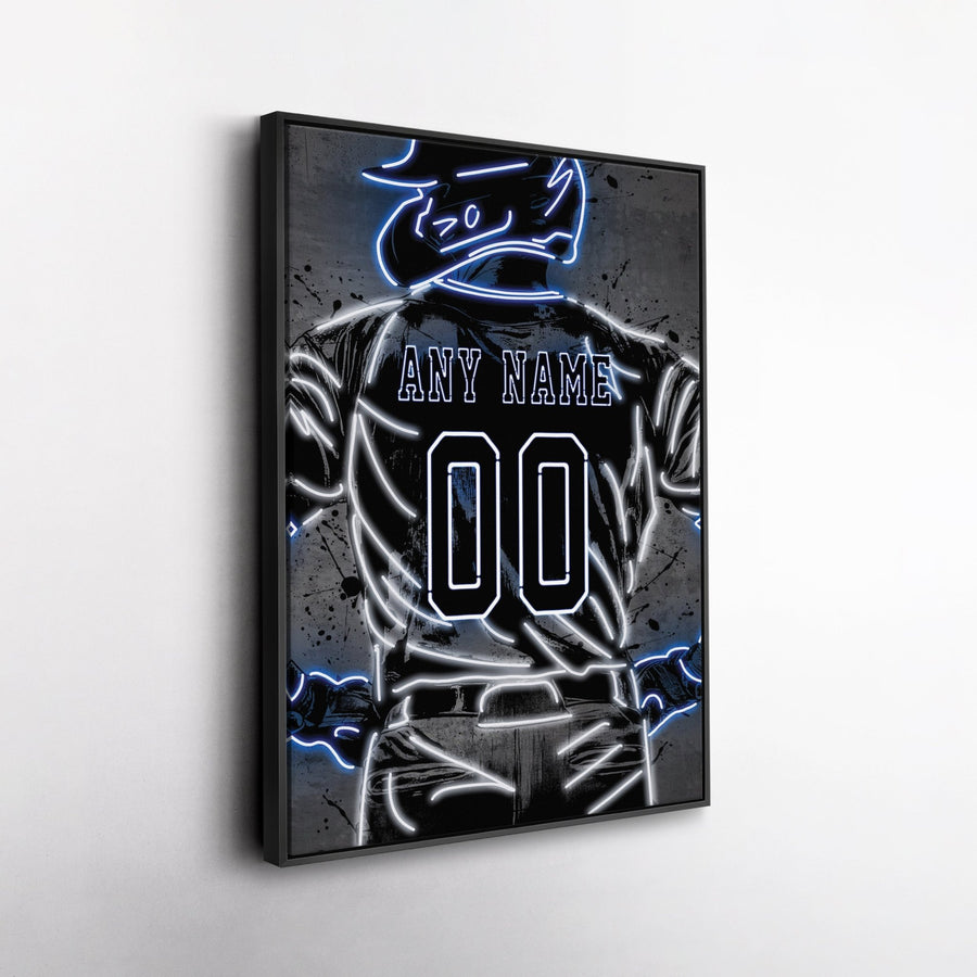Tampa Bay Rays Custom Jersey Canvas | Neon Wall Art - CanvasNeon
