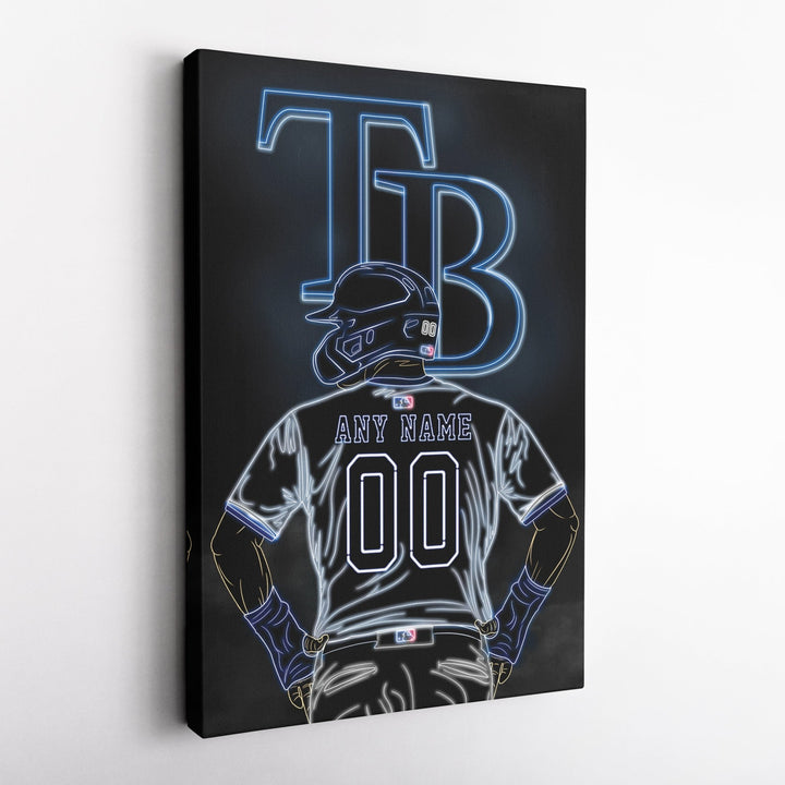 Tampa Bay Rays Personalized Jersey Canvas | Neon Wall Art - CanvasNeon