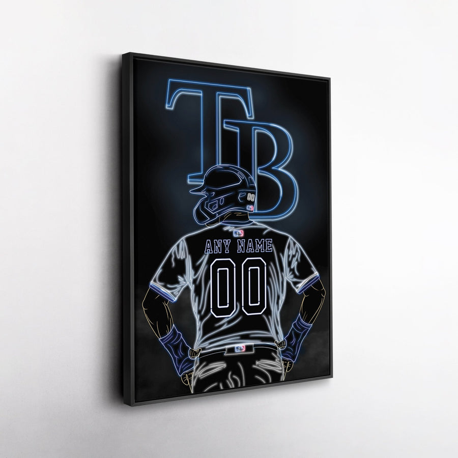 Tampa Bay Rays Personalized Jersey Canvas | Neon Wall Art - CanvasNeon