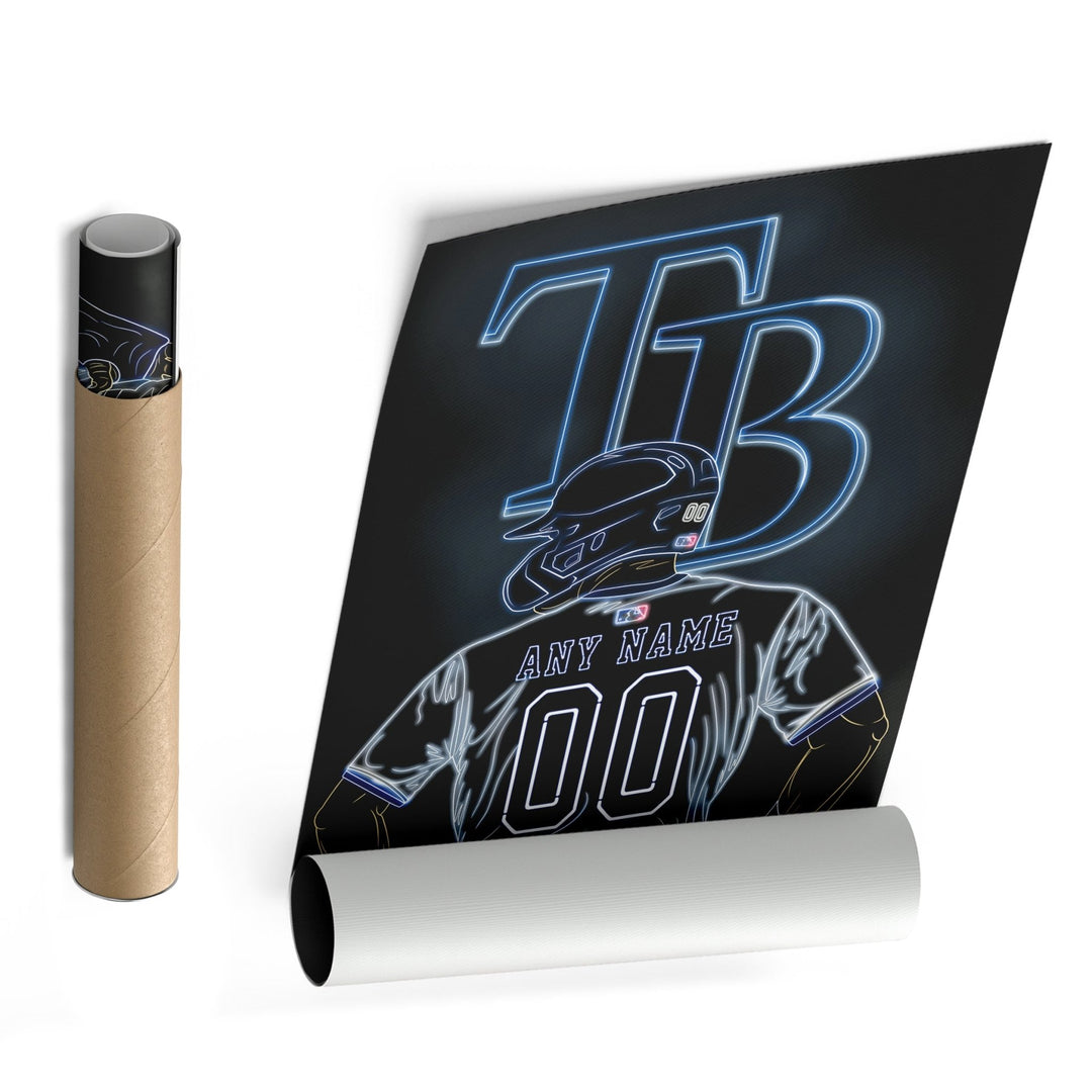Tampa Bay Rays Personalized Jersey Canvas | Neon Wall Art - CanvasNeon
