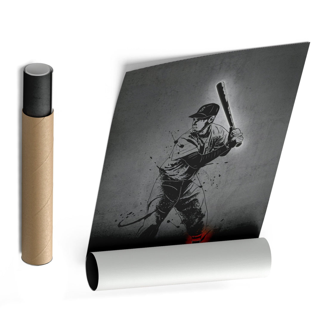 Ted Williams Neon Canvas Art | Modern Wall Decor for Red Sox Fans - CanvasNeon